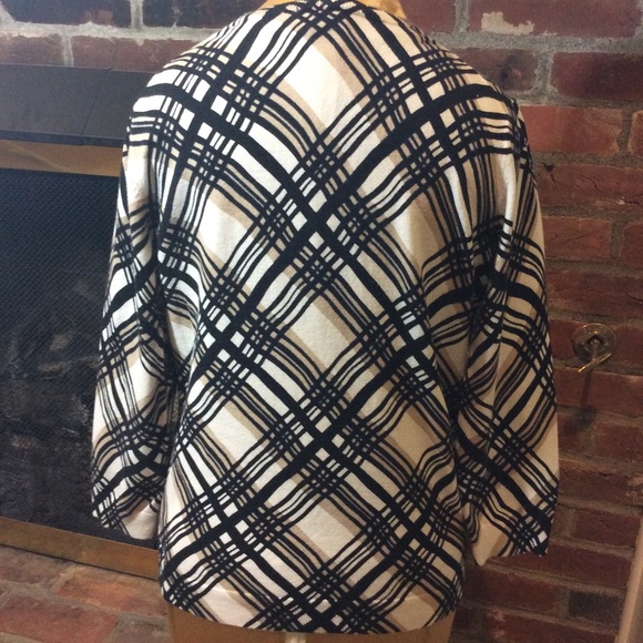 Talbots Check Print Button Up Cardigan Sweater Top - Picture 4 of 5